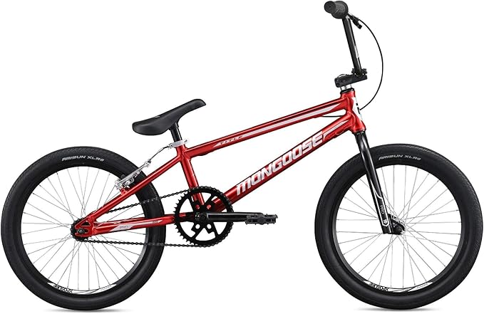 Mongoose Title Pro or Elite BMX Race Bike with 20 or 24-Inch Wheels in Red, Orange, or Black, Beginner or Returning Riders, Featuring Lightweight Tectonic T1 Aluminum Frame and Internal Cable Routing-StrideForce Fitness