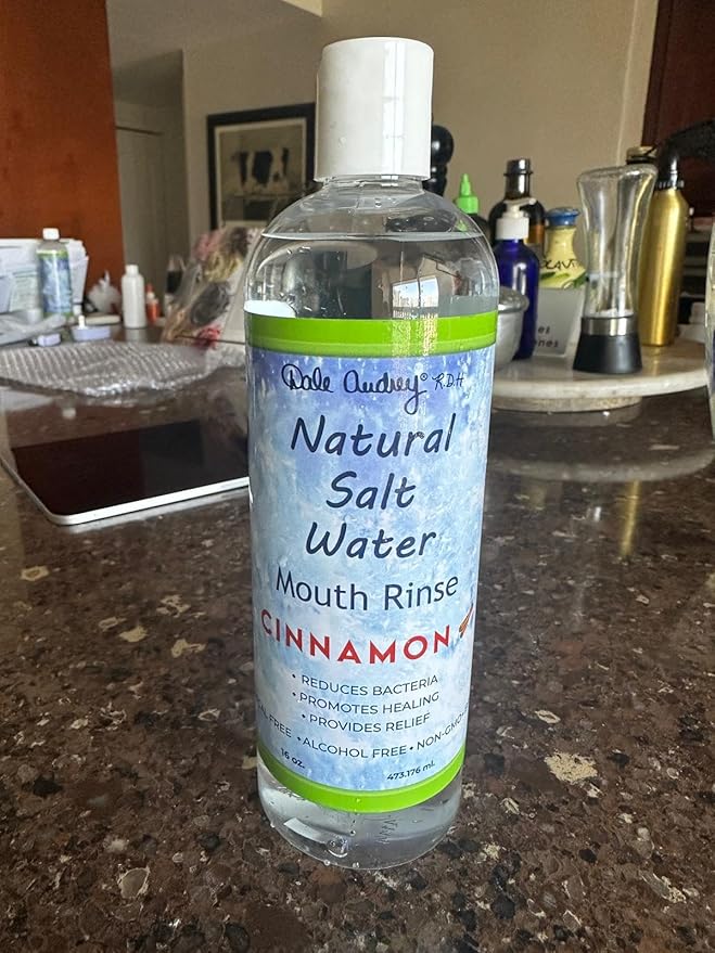 3 Pack Natural Saltwater Mouth Rinse | Himalayan Pink Salt Water Oral Rinse | Organic Cinnamon Flavor Fluoride & Alcohol Free Mouthwash for Fresh Breath | Natural Gum Care Mouthwash-16 FL Oz
