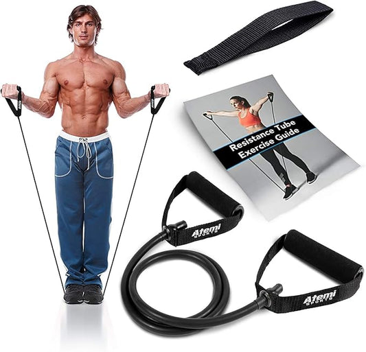 Resistance Bands with Handles and Door Anchor, Gym Resistance Tubes for Strength Training, Exercise Bands for Working Out, Physical Therapy, Home Workouts, Pilates & Crossfit-StrideForce Fitness