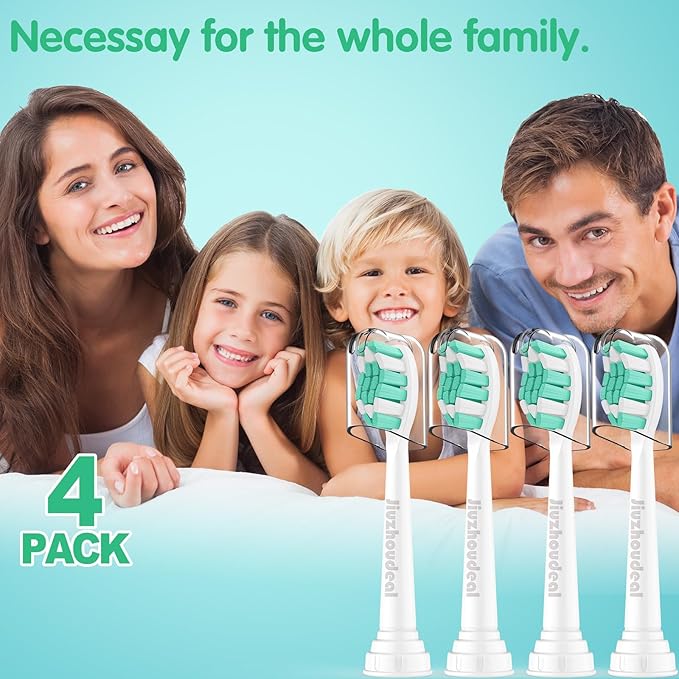 Replacement Toothbrush Heads Compatible with Philips Sonicare: Electric Brush Heads for Sonicare C2 Plaque Control Protective Clean 4100 5100 6100 Toothbrush, 4-Pack