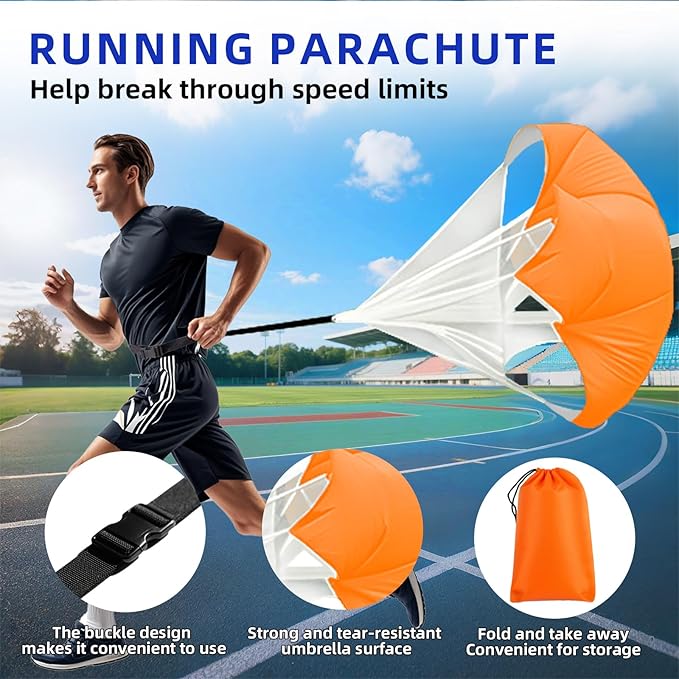 Agility Ladder Speed Training Equipment Set with 20ft Agility Ladder,4 Hurdles,12 Cones,Jump Rope,Running Parachute-Ideal Training Equipment for Kids Youth Adults in Soccer Football Basketball-StrideForce Fitness