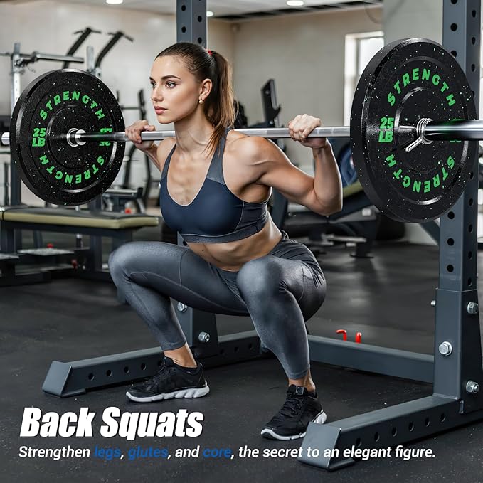 GIKPAL 2-Inch Bumper Plates High Bounce - Rubber Olympic Weight Plates Set for Home Gym, Barbell Plates for Weight Lifting Strength Training,-StrideForce Fitness