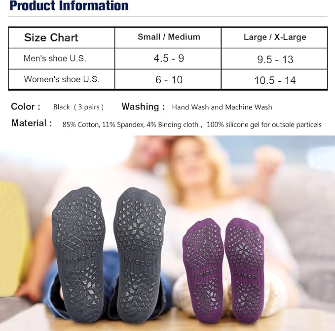 Hylaea Unisex Non Slip Socks with Grip for Yoga, Hospital, Pilates, Barre | Ankle, Cushioned-StrideForce Fitness