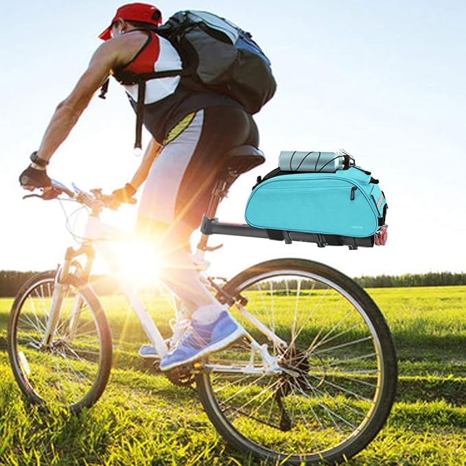 MOSISO Bike Rack Bag, Waterproof Bicycle Trunk Pannier Rear Seat Pouch Cycling Bike Carrier Backseat Storage Luggage Saddle Shoulder Bag-StrideForce Fitness