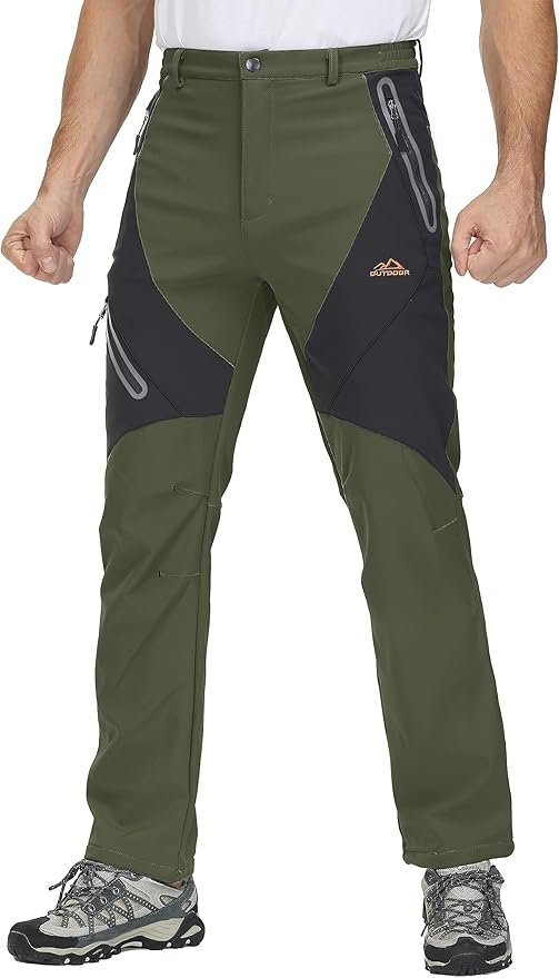TACVASEN Men's Skiing Snow Pants Fleece Lined Waterproof Winter Insulated Hiking Pant for Outdoor Work Hunting Cargo-StrideForce Fitness