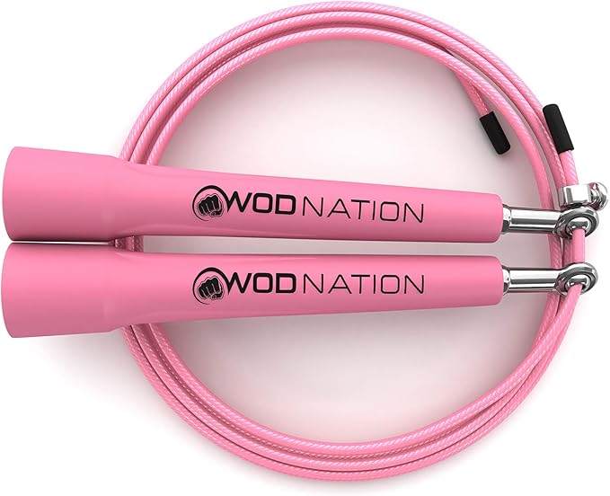 WOD Nation Adjustable Speed Jump Rope For Men, Women & Children - Blazing Fast Fitness Skipping Rope Perfect for Boxing, MMA, Endurance-StrideForce Fitness
