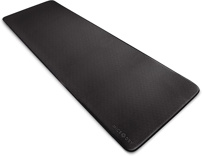 MICRODRY Deluxe Fitness Exercise Yoga Mat for Home & Gym, Extra Thick for High Impact Training, Multi Layered Skid Resistant Surface, Odor Neutralizing with Carrying Strap-StrideForce Fitness