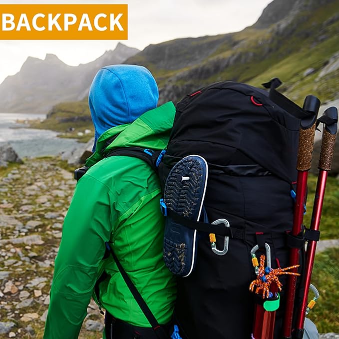 SOB Auto Locking Climbing Carabiner Clips,Heavy Duty Asymmetrical Carabiner Connector Used for Rappelling Gear Rescue Outdoor Projects Dog Leash-StrideForce Fitness