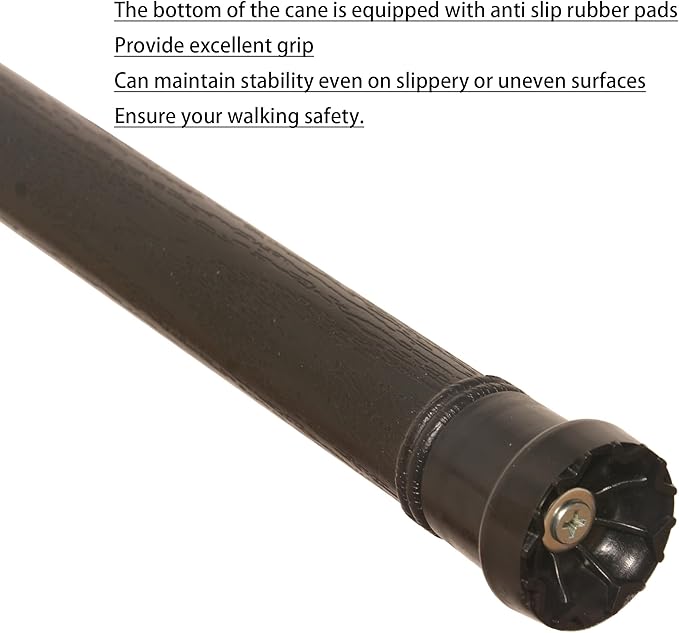 Cane Hiking Stick Mountaineering Stick Black Walking Hiking Men and Women 35 inches-StrideForce Fitness