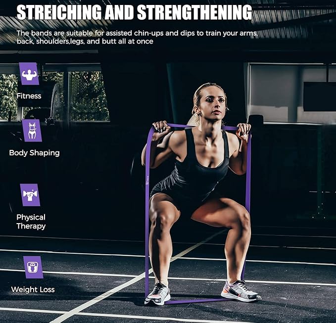VEICK Resistance Bands for Working Out, Exercise Bands, Workout Bands, Pull Up Assistance Bands, Long Heavy Stretch Bands Set for Men and Women, Power Weight Gym at Home Fitness Equipment-StrideForce Fitness