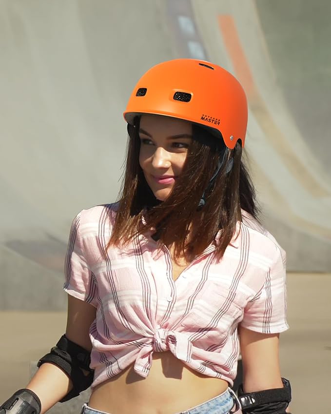 OutdoorMaster Skateboard Cycling Helmet - Two Removable Liners Ventilation Multi-Sport Scooter Roller Skate Inline Skating Rollerblading for Kids, Youth & Adults-StrideForce Fitness