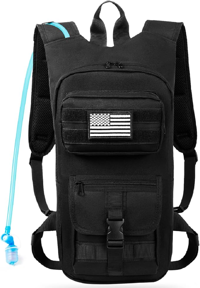 Hydration Backpack, Tactical Molle Water with 2L TPU Water Bladder, for Men Women Lightweight Water Backpack, Hydration Pack for Hiking, Biking, Climbing and Hunting-StrideForce Fitness