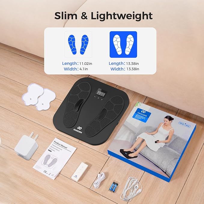 Foot Massager for Neuropathy, Rechargeable TENS EMS Foot Stimulator with 10 Modes 20 Intensities, Feet Circulation Stimulator for Neuropathy, Plantar Fasciitis, Gifts for Mom Dad-StrideForce Fitness