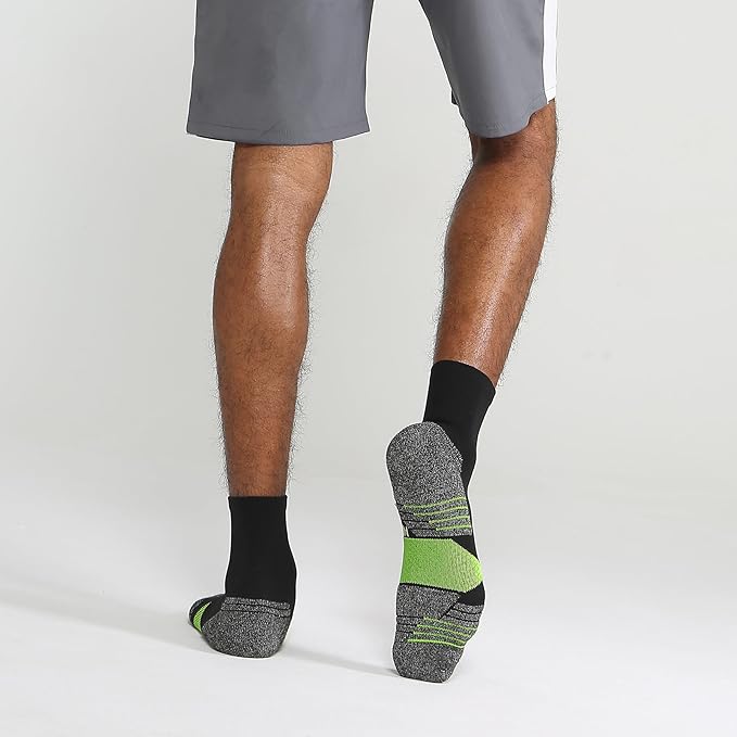 WANDER Men's Athletic Ankle Socks 6-7 Pairs Sports Moisture-wicking Running Basketball Cycling Socks 6-9/10-12/12-14-StrideForce Fitness