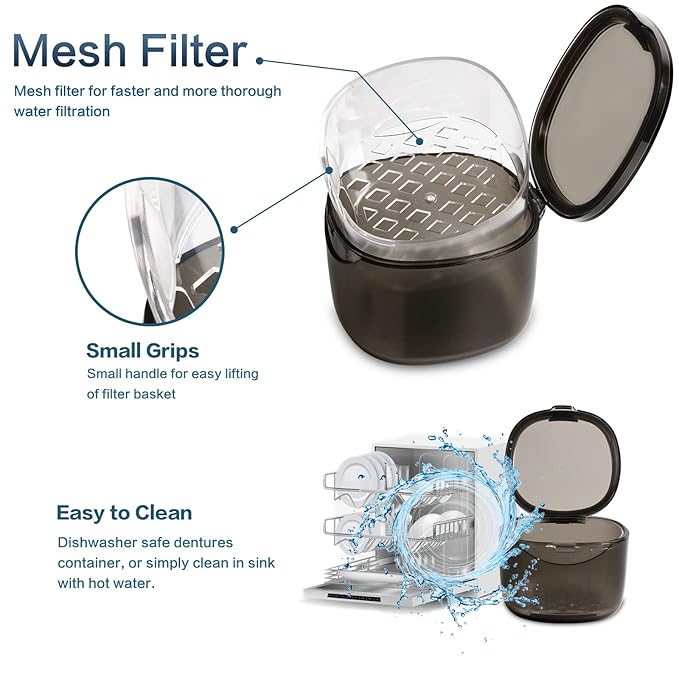 Denture Bath Case, Retainer Cleaning Box, No-Leak Denture Case, Mouth Guard, Night Guard and Retainer (pink)