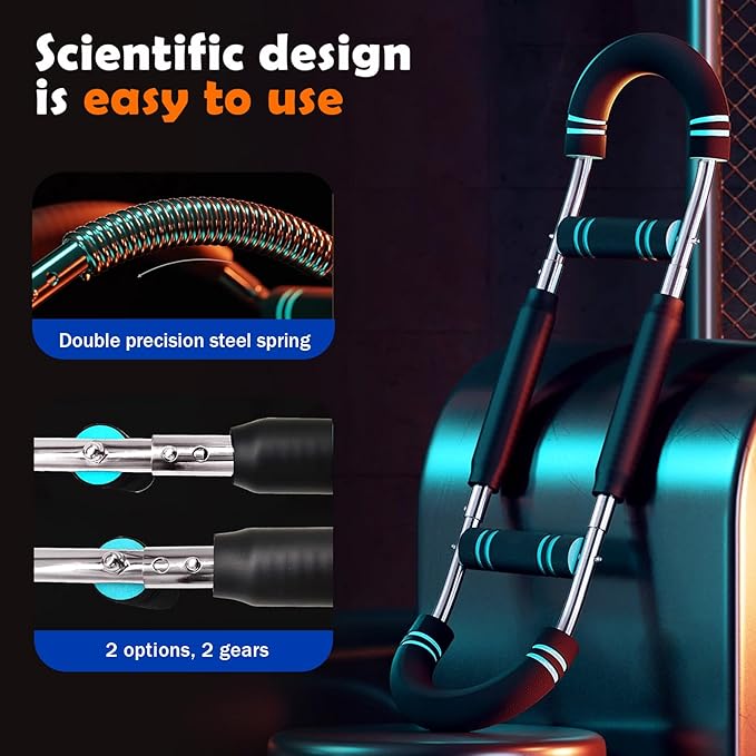 ShakerTwister Arm Trainer (40-100 lbs) - Adjustable Unisex Home Fitness Resistance Device, Portable Detachable arm Twist Exerciser for strengthening Biceps, Triceps and Upper Body.-StrideForce Fitness