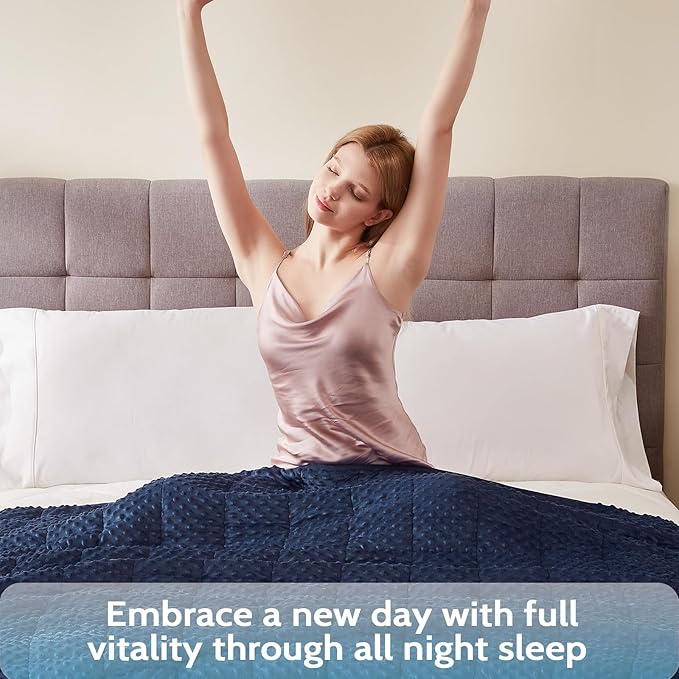 L'AGRATY Weighted Blanket for Adult - 60"x80" 20lbs Minky Dots Heavy Blanket with Glass Beads: Soft Breathable for All-Season Summer Fall Winter Thick Comfort for Sleeping-StrideForce Fitness