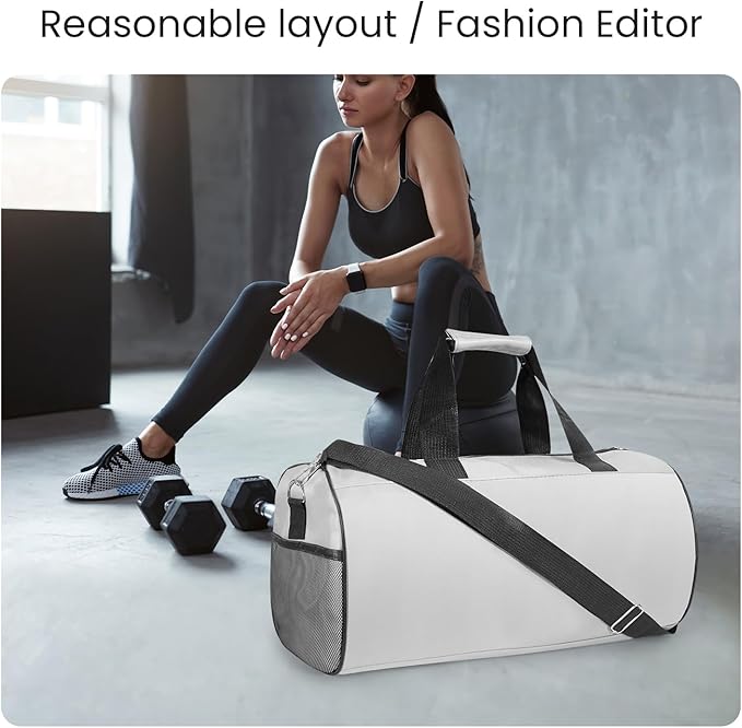 C&F BOGMOST Small Gym Bag for Travel & Duffel - 17 Inch Lightweight Carry On Bag for Men & Women, Mini Duffel Bag,Perfect for Sports, Weekend Trips, and Overnight Stays, Grey-StrideForce Fitness