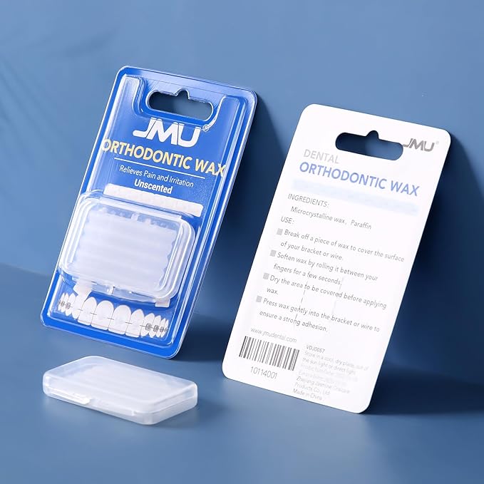 JMU Orthodontic Wax for Braces 1 Pack, Precut 50 Braces Wax Dots,Unscented