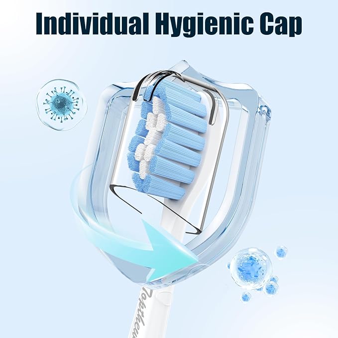 Toptheway Extra Soft Replacement Toothbrush Heads for Sensitive Teeth Compatible with Philips Sonicare Optimal Gum Care 4100 5100 and More Click-on Toothbrush Handles, 4 Pack