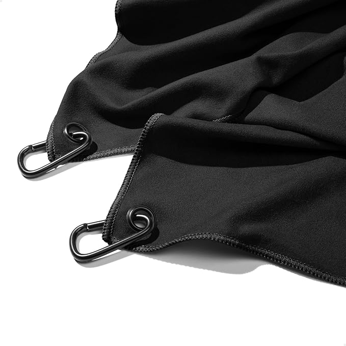 Pocket-Sized Sweat Towels - The Original Sweat Absorbing Handkerchiefs - Quick-Dry Microfiber Sweat Rags for Face, Hands, & Body - Men & Women - Gym, Sports, and Work (Black: Large Size, 3 Pack)-StrideForce Fitness