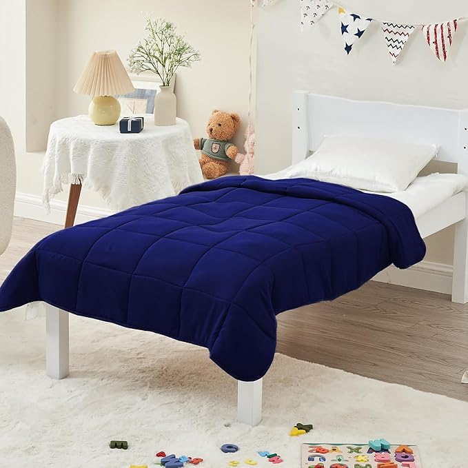 yescool Weighted Blanket (10 lbs, 41" x 60", Blue) Cooling Heavy Blanket for Sleeping Perfect for 90-110 lbs, Breathable Blanket with Premium Glass Bead, Machine Washable-StrideForce Fitness