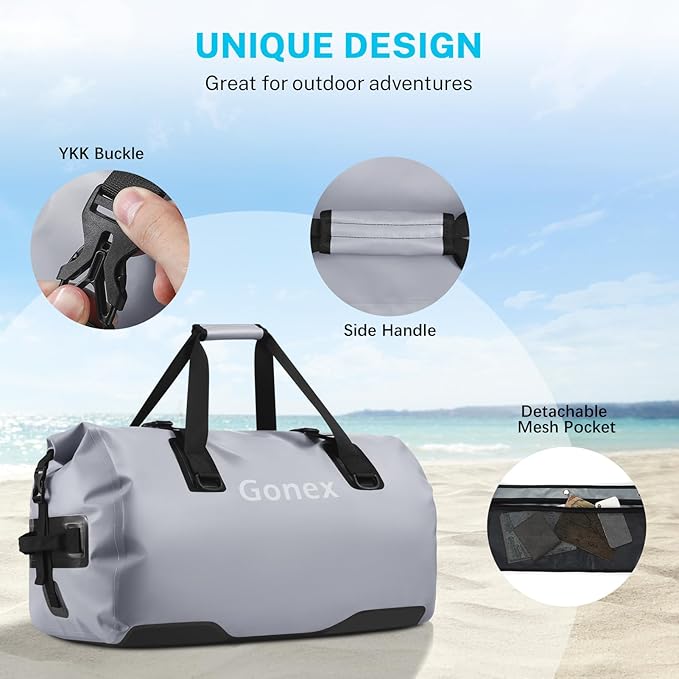 Gonex 40L 60L 80L Extra Large Waterproof Duffle Travel Dry Duffel Bag Heavy Duty Bag with Durable Straps & Handles for Kayaking Paddleboarding Boating Rafting Fishing-StrideForce Fitness
