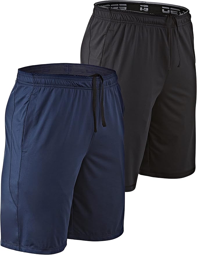 DEVOPS Men's 2-Pack Loose-Fit 10" Workout Gym Shorts with Pockets