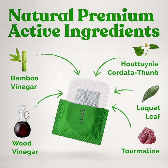 Nuubu | Cleansing Foot Pads | Better Sleep & Foot Care | Premium Japanese Organic Foot Pads with Ginger Powder | Cleanse, Moisturize, Energize (10 Pc)-StrideForce Fitness