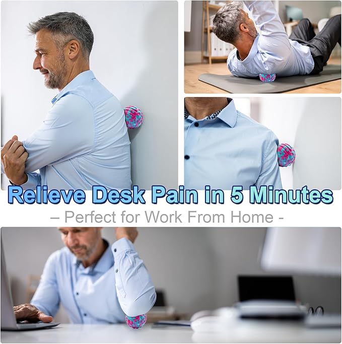 Deep Tissue Massage Ball for Exercise & Recovery - SGS Certification - Targets Back, Shoulder, Legs&Feet - Relieves Muscle Knots, Joint Pain&Tightness, Pressure Point Therapy- Myofascial Release Ball-StrideForce Fitness