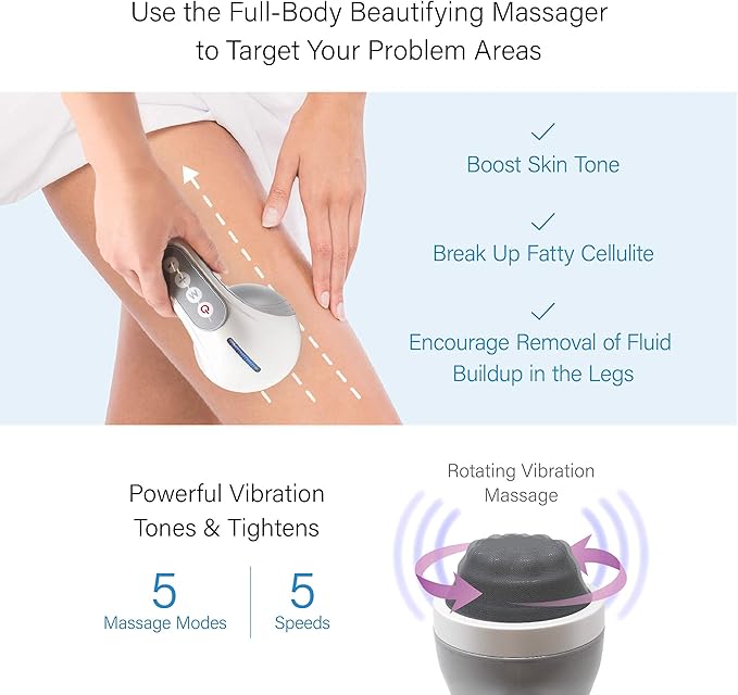 Daiwa Felicity Multipurpose Body Massager โ Cordless Handheld Cellulite Remover Body Sculpting Machine - Electric Contouring Massage Tool for Butt Legs Belly Fat Stomach Celulitis Lymphatic Drainage