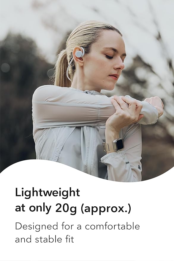 nwm GO Wireless On-Ear Speakers (Open Ear Earphones) Sound Leakage suppressed (PSZ Technology - Bone Conduction Alternative) Designed in Japan | Fog Black-StrideForce Fitness