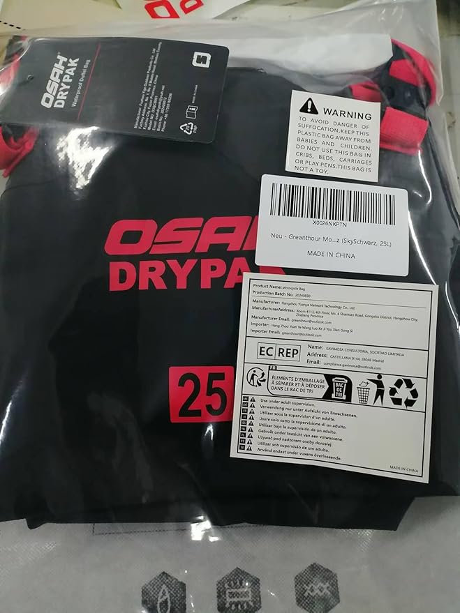 Waterproof Duffel& Luggage Bag - Motorcycle Dry Bag Tail Saddle Bags with Roll Top Closure,Large Storage Space,for Camping, Kayaking, Fishing & Traveling(SkyBlack, 25L)-StrideForce Fitness