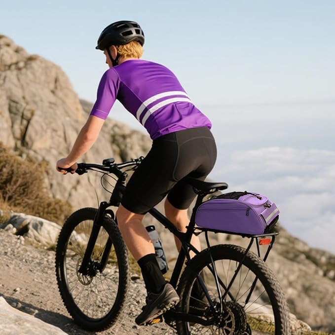 MOSISO Bike Rack Bag, Waterproof Bicycle Trunk Pannier Rear Seat Pouch Cycling Bike Carrier Backseat Storage Luggage Saddle Shoulder Bag-StrideForce Fitness