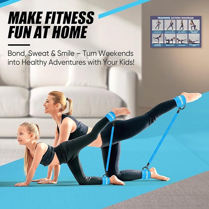 Ankle Resistance Bands with Cuffs for Working Out, Resistance Bands for Women, Exercise Bands for Leg and Glute, Booty Workout Equipment for Kickbacks, Butt and Hip Training, Ankle Weights Bands Set