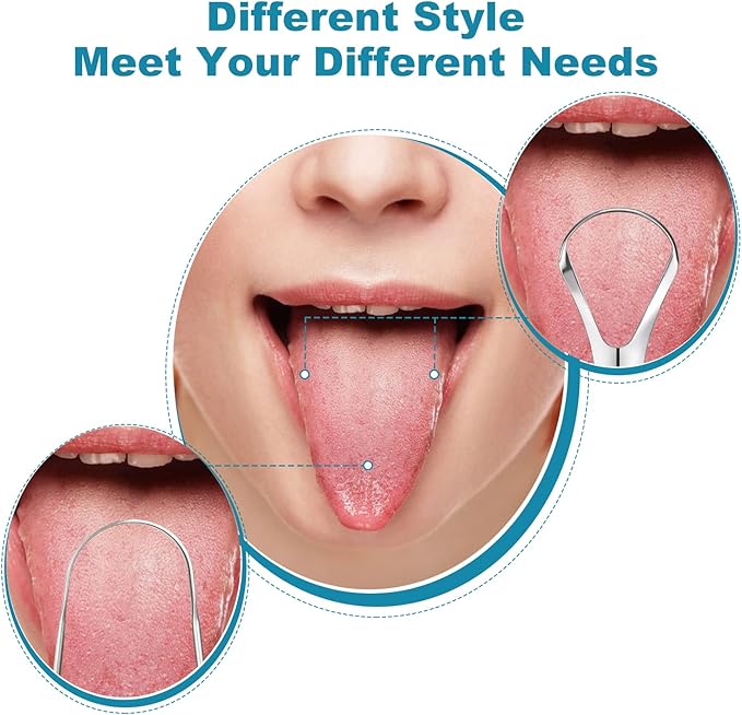 3 PCS Metal Tongue Scraper, Tongue Scrapers for Adults, Stainless Steel Tounge Scrappers, Tounge Scraper, Portable Tongue Scrappers YLYL
