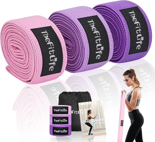 TheFitLife Resistance Exercise Bands for Women - Fabric Workout Bands for Booty, Hip, Glute, Leg, Thigh, Squat, Butt Lift Excersize and Fitness Loop Bands for Home Gym-StrideForce Fitness