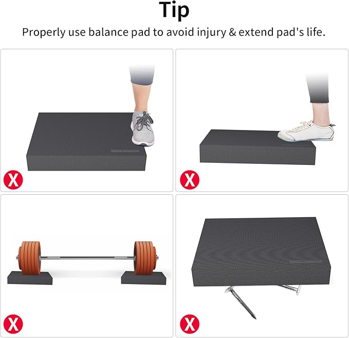 Balance Pad 19.8 * 15.7 * 2.4",XL Balance Pad for Physical Therapy,Extra Large Foam Balance Board Stability Pad for Rehabilitation Core Training Stretching Mobility-StrideForce Fitness