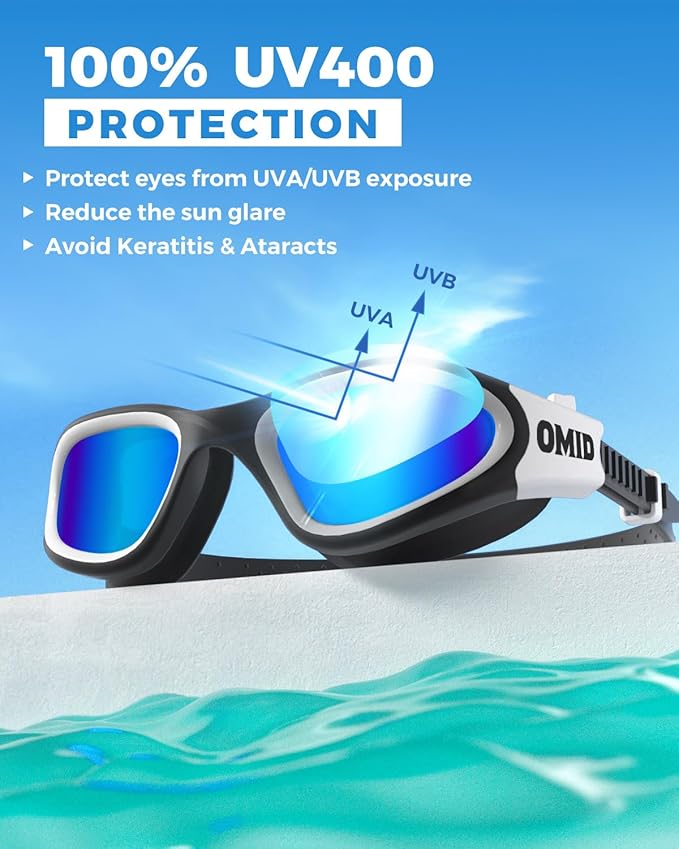 OMID Swim Goggles, P2 Polarized Swimming Goggles for Men Anti-fog Goggles Swimming for Adult Women-StrideForce Fitness