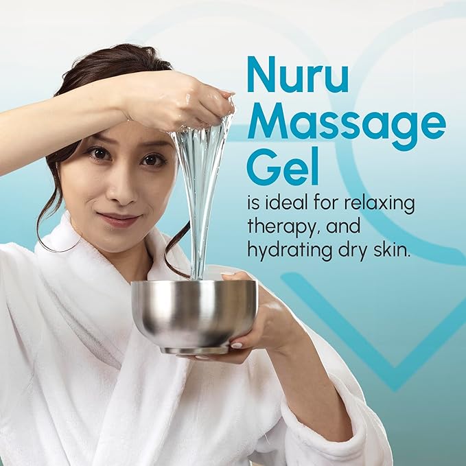 Nuru Massage Gel (33.81 fl oz) | Water-Based | Paraben & Glycerine Free | Formulated with Natural Seaweed, Green Tea, Liquorice Extract, Vitamin B5, & Organic Aloe Vera