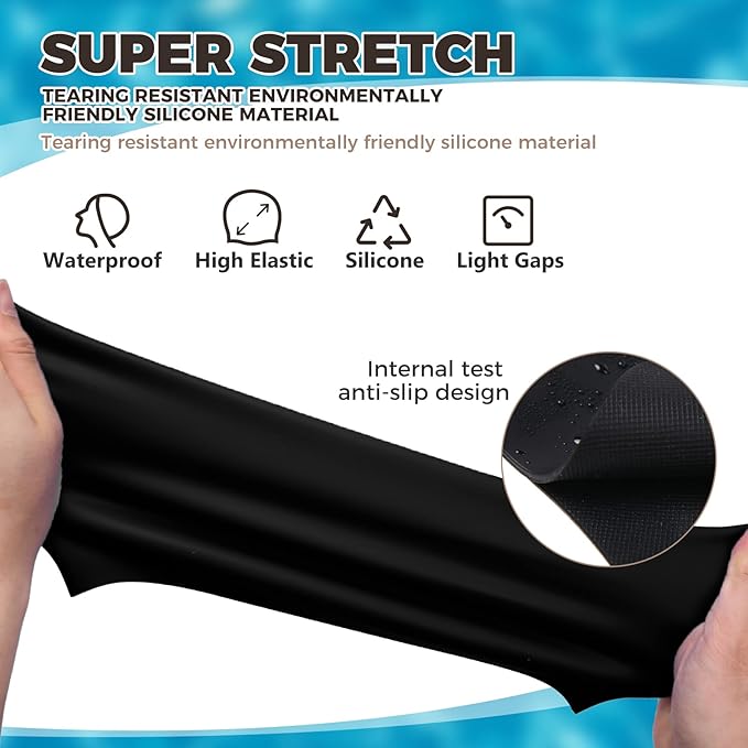 Extra Large Swim Cap - Silicone Cap for Long/Short Hair, Braids & Dreadlocks - Keeps Hair Dry-StrideForce Fitness