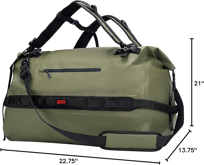 MIER Large Waterproof Duffel Bag Rolltop Dry Backpack Duffle Bags for Kayaking, Rafting, Boating, Swimming, Camping, Travel, Gym, Beach, 60L/80L-StrideForce Fitness