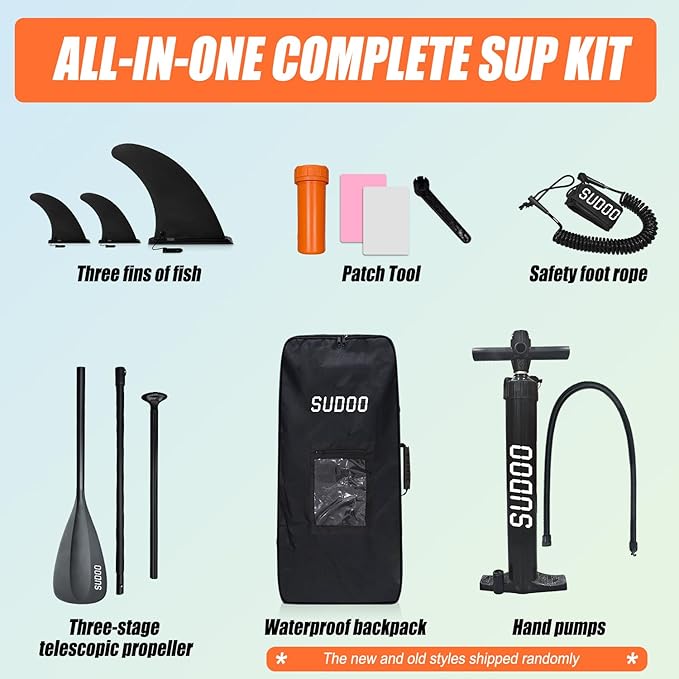 Inflatable Stand Up Paddle Board 10‘x30‘‘- Ultra-Light SUP with Backpack, Pump, Paddle, Coil Leash, 3 Fins, Repair Kit, Stable Design, Non-Slip EVA Deck for Adults & Youth-StrideForce Fitness