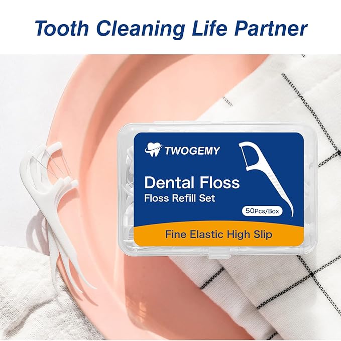 Dental Floss Picks - 100 Count Adult Floss Refill Set, Toothpicks Teeth Stick Tooth Cleaning Interdental Brush Dental Floss Pick Oral Hygiene Care.(2 x 50 Picks/Box)