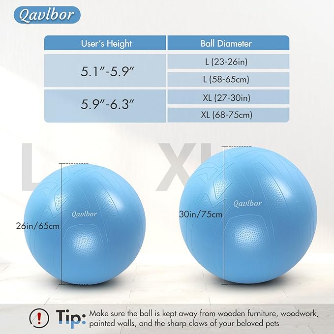 Yoga Ball Pregnancy Ball, 1.7mm Extra Thick Birthing Ball for Pregnancy, 600LB Anti-Burst Exercise Ball for Fitness, Balance, Physical Therapy, Non-Slip Stabil-ity Ball with Bump-StrideForce Fitness