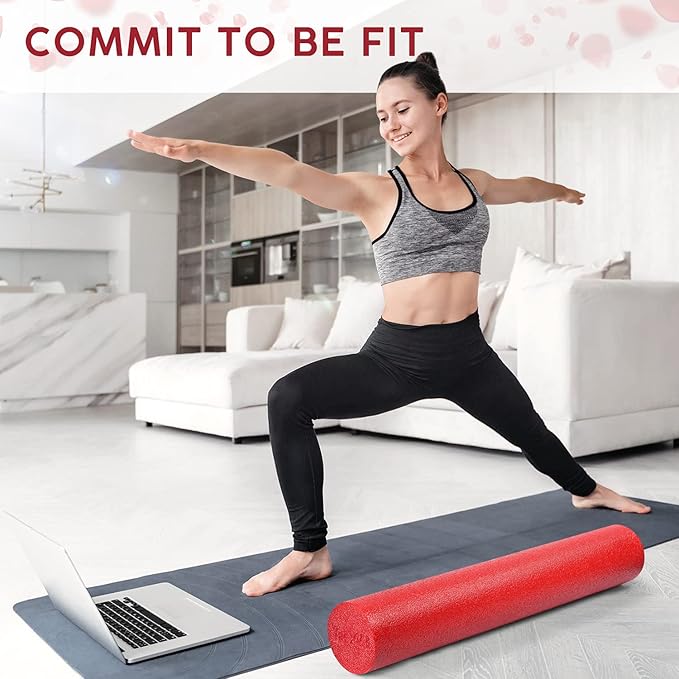 Yes4All Soft-Density Round PE 12/18/ 24/36 inch Foam Rollers for Muscle Massage, Yoga Core Exercise & Physical Therapy-StrideForce Fitness