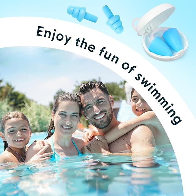 Painless Nose Plugs for Swimming,Nose Plugs for Swimming for Kids (Age 6+) and Adults, Ensure Comfort and Safety in The Water (White, S)-StrideForce Fitness