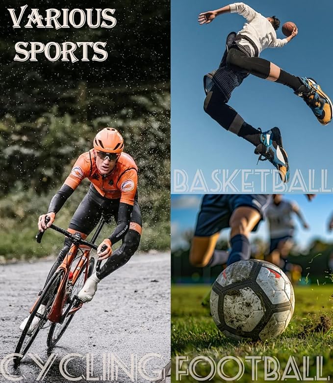 KMOLY 1 Set Soccer Grip Socks,Shin Guard Sleeves for Football Basketball for Men and Women Black/White One Size-StrideForce Fitness