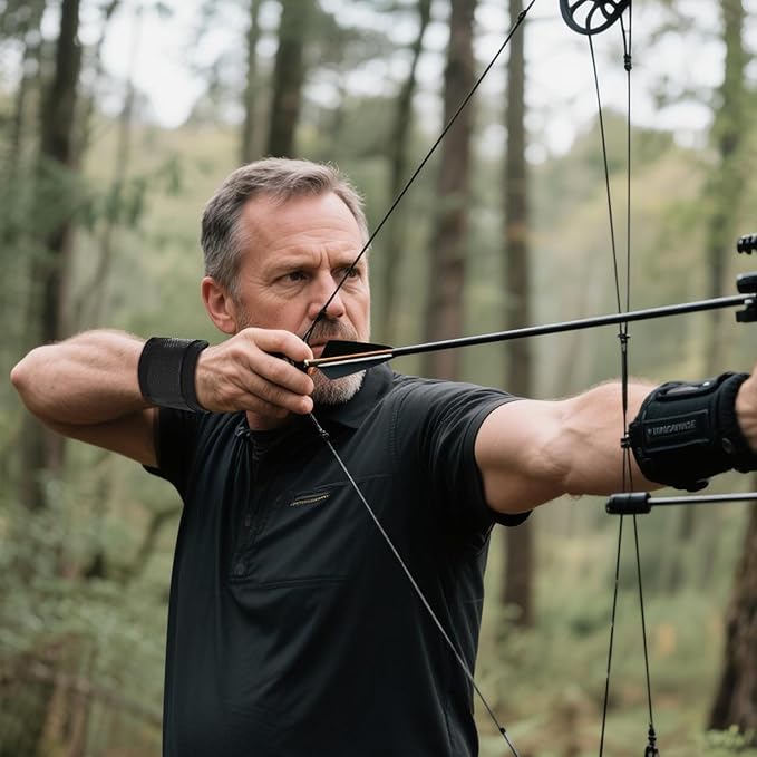 Compound Bow Release Aid Trigger, Professional Adjustable Wristband Archery Thumb Releases Buckle for Hunting Shooting Accessories, Black Wrist Strap-StrideForce Fitness