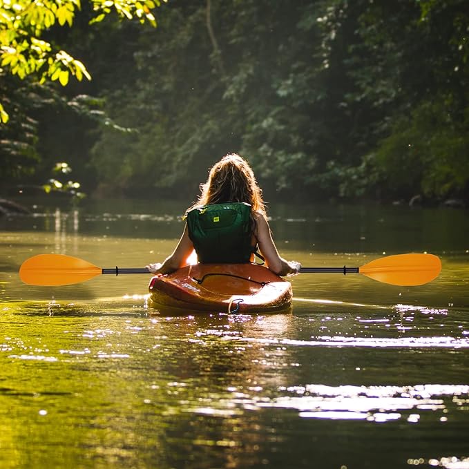 Abahub 1 x Carbon Kayak Paddles, 90.5 Inches Kayaking Oars for Boating, Canoeing with Free Paddle Leash, Carbon Fiber Shaft Black/Blue/Green/Orange/Yellow/White/Red Plastic Blades-StrideForce Fitness